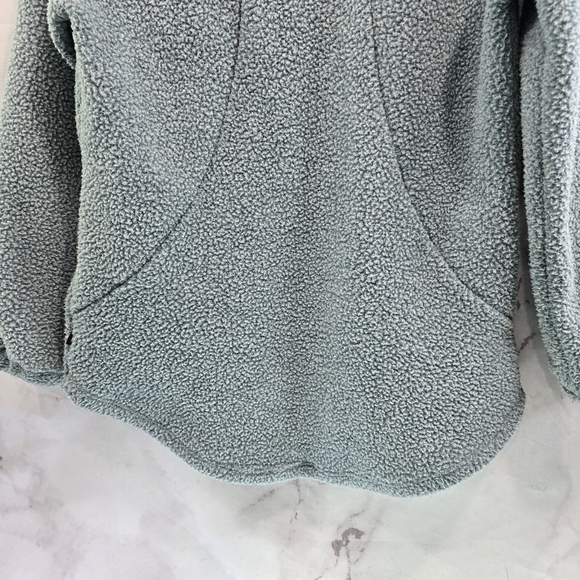 Deso Jacket Women S Medium Blue Sweater Fleece Zip Teddy Mock Kangaroo Pullover - Picture 6 of 10
